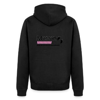 bébé en cours de chgt maman rose - Veste à capuche bio Premium Unisexe - noir - Dos - Nico (187cm)