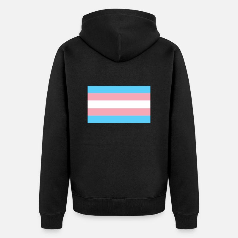 Drapeau de la fierté transgenre - Veste à capuche bio Premium Unisexe - noir