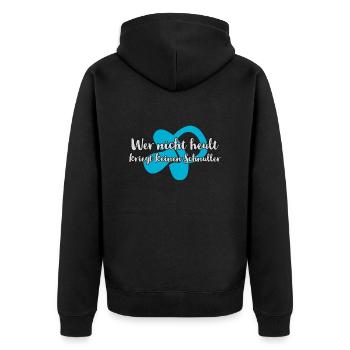 Wer nicht heult kriegt keinen Schnuller - Unisex Premium Bio Zip Hoodie - Schwarz - Hinten - Nico (187cm)