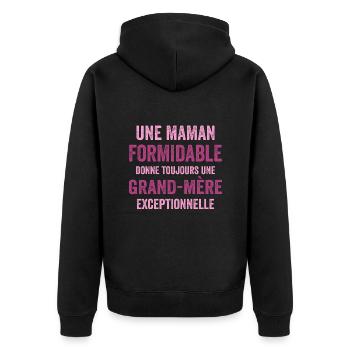 Une Maman formidable Donne Toujours Une Grand-Mere - Veste à capuche bio Premium Unisexe - noir - Dos - Nico (187cm)