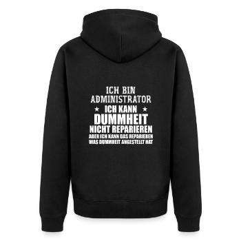 Admin Systemadministrator Lustige Sprüche - Veste à capuche bio Premium Unisexe - noir - Dos - Nico (187cm)