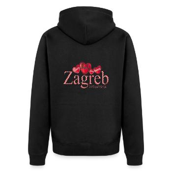 Kroatien hrvatska kroatien hrv reisen europa zagreb - Unisex Premium Bio Zip Hoodie - Schwarz - Hinten - Nico (187cm)