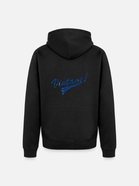 Weinlese - Unisex Premium Bio Zip Hoodie - Schwarz