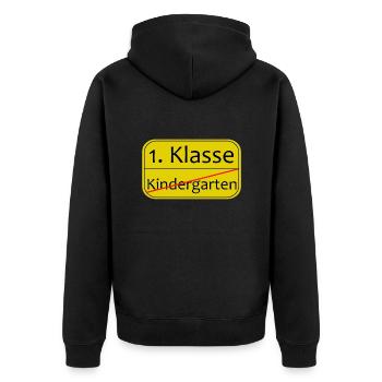 Kindergarten Schule 1 Klasse - Unisex Premium Bio Zip Hoodie - Schwarz - Hinten - Nico (187cm)