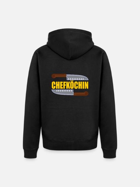 Chefköchin - Unisex Premium Bio Zip Hoodie - Schwarz