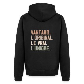 Vantard L'original le vrai l'unique - Veste à capuche bio Premium Unisexe - noir - Dos - Nico (187cm)