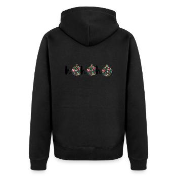 HoHoHo, es ist Weihnachten! - Unisex Premium Bio Zip Hoodie - Schwarz - Hinten - Nico (187cm)