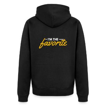 I'm The Favorite - Funny Gift - Unisex Premium Organic Zip Hoodie - black - Back - Nico (187cm)