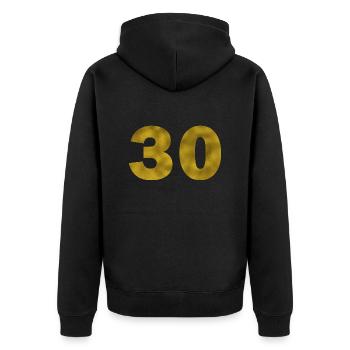 Geburtstag 30 Jahre - Unisex Premium Bio Zip Hoodie - Schwarz - Hinten - Nico (187cm)