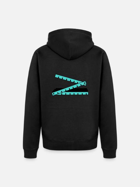 folding rule - Unisex Premium Organic Zip Hoodie - black