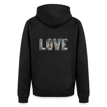 Disco Love - Unisex Premium Organic Zip Hoodie - black - Back - Nico (187cm)