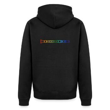Flute, Flute, Orchestra, Rainbow Music - Unisex Premium Organic Zip Hoodie - black - Back - Nico (187cm)