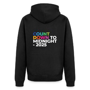 Countdown To Midnight - 2025 - Unisex Premium Organic Zip Hoodie - black - Back - Nico (187cm)