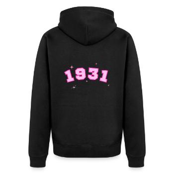 1931 rose étoile - Veste à capuche bio Premium Unisexe - noir - Dos - Nico (187cm)
