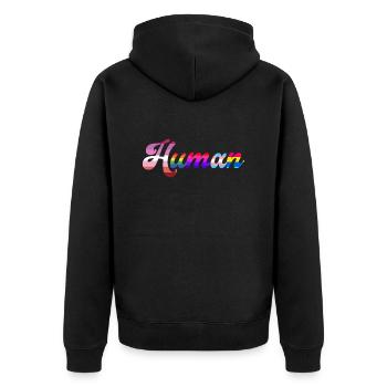 Menschenrechte LGBTQ Gleichstellung Geschlecht - Unisex Premium Bio Zip Hoodie - Schwarz - Hinten - Nico (187cm)
