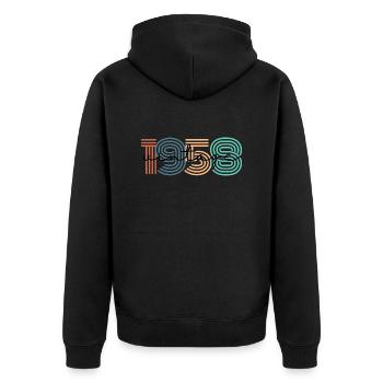 1958 vintage rétro - Veste à capuche bio Premium Unisexe - noir - Dos - Nico (187cm)