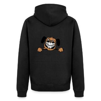 chien monstre méchant dangereux dents sourire sourire - Veste à capuche bio Premium Unisexe - noir - Dos - Nico (187cm)