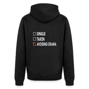 SINGLE AVOIDING DRAMA - Veste à capuche bio Premium Unisexe - noir - Dos - Nico (187cm)
