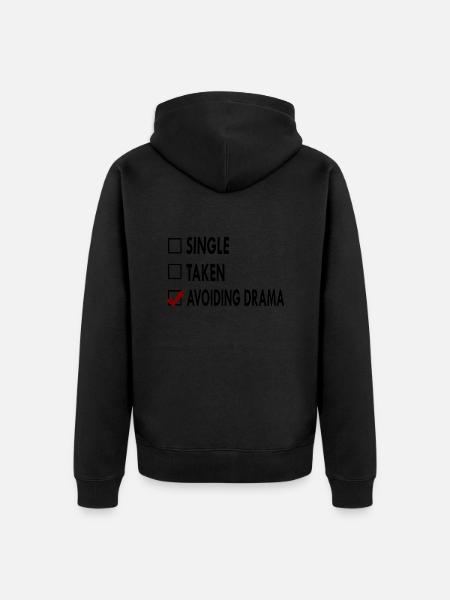 SINGLE noir blanc AVOIDING - Veste à capuche bio Premium Unisexe - noir