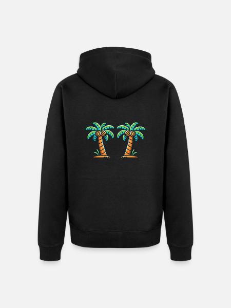 Palm trees - Unisex Premium Organic Zip Hoodie - black