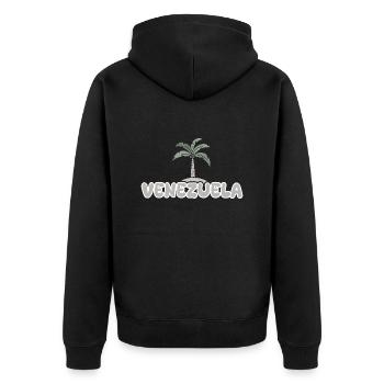 Geschenk für Venezuela - Unisex Premium Bio Zip Hoodie - Schwarz - Hinten - Nico (187cm)