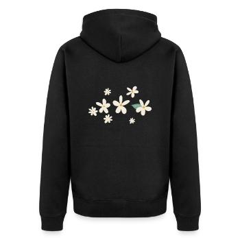 Flowers Daisies Gift Idea - Unisex Premium Organic Zip Hoodie - black - Back - Nico (187cm)