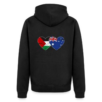 Palestine Australie Drapeau Coeur Utilisé - Veste à capuche bio Premium Unisexe - noir - Dos - Nico (187cm)
