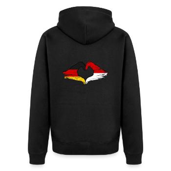 Germany Monaco Flag Hand Shape Heart Shape Used - Unisex Premium Organic Zip Hoodie - black - Back - Nico (187cm)