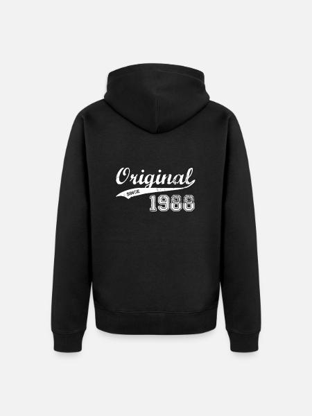 1988 - Unisex Premium Bio Zip Hoodie - Schwarz