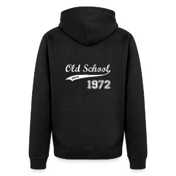 1972 - Unisex Premium Bio Zip Hoodie - Schwarz - Hinten - Nico (187cm)