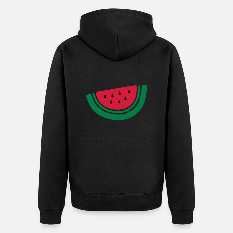 Hälfte Wassermelone Obst-2 - Unisex Premium Bio Zip Hoodie - Schwarz