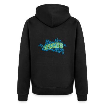 summer - Unisex Premium Bio Zip Hoodie - Schwarz - Hinten - Nico (187cm)