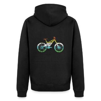 Mountain bike - Unisex Premium Organic Zip Hoodie - black - Back - Nico (187cm)