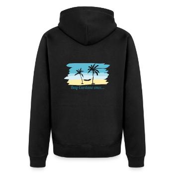 Cardano ADA Cryptomonnaie hodln hodl plage - Veste à capuche bio Premium Unisexe - noir - Dos - Nico (187cm)