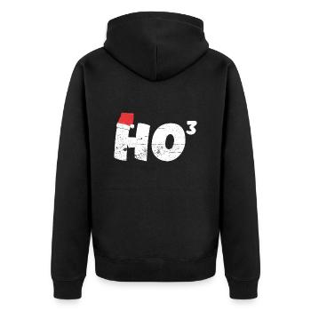 Ho 3 Professeur de mathématiques de Noël Santa HO HO HO - Veste à capuche bio Premium Unisexe - noir - Dos - Nico (187cm)