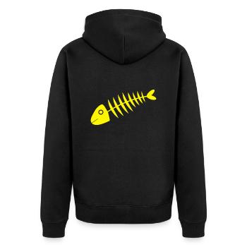 Poisson jaune Poisson comique - Veste à capuche bio Premium Unisexe - noir - Dos - Nico (187cm)