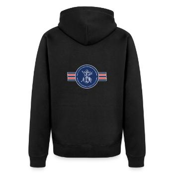 Regen ist erst Lustiger Spruch Nordsee Ostsee - Unisex Premium Bio Zip Hoodie - Schwarz - Hinten - Nico (187cm)