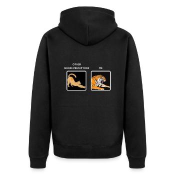 Funny Meme Nurse Preceptor Nursing Preceptorship - Unisex Premium Organic Zip Hoodie - black - Back - Nico (187cm)