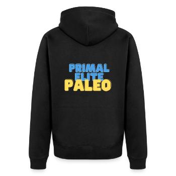 Primal Elite Paleo - Unisex Premium Organic Zip Hoodie - black - Back - Nico (187cm)