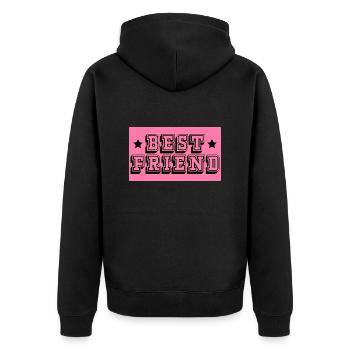 Best friend pink tshirt - Unisex Premium Organic Zip Hoodie - black - Back - Nico (187cm)