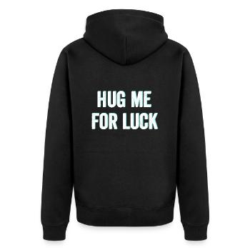 Embrasse-moi pour avoir de la chance - Veste à capuche bio Premium Unisexe - noir - Dos - Nico (187cm)