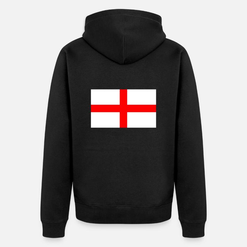 Saint George Drapeau de l’Angleterre - Veste à capuche bio Premium Unisexe - noir