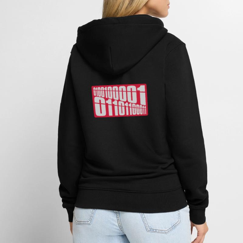 Binary Code Program Language Unisex Premium Organic Zip Hoodie