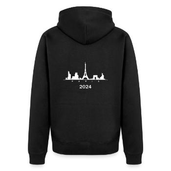 Paris Capitale France - Veste à capuche bio Premium Unisexe - noir - Dos - Nico (187cm)