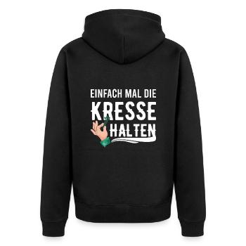 Einfach Mal die Kresse Halten Gartenlust Gärtner - Unisex Premium Bio Zip Hoodie - Schwarz - Hinten - Nico (187cm)