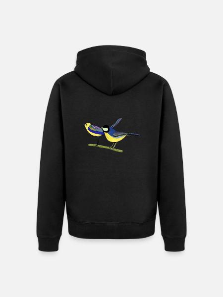 Vögel - Unisex Premium Bio Zip Hoodie - Schwarz