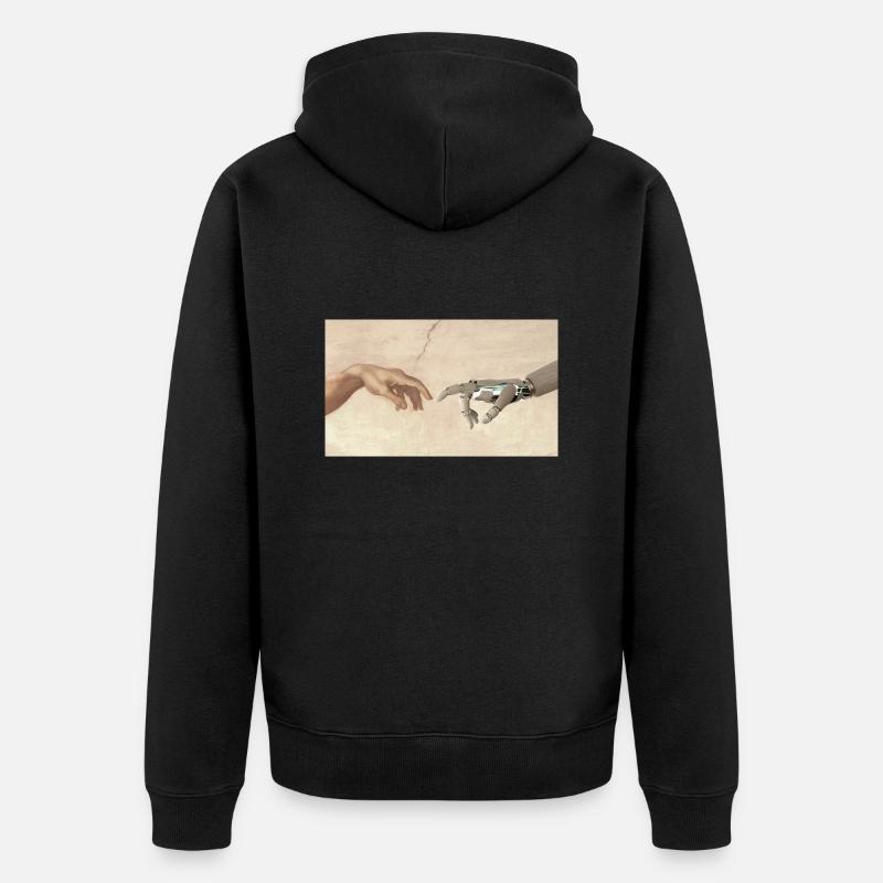 Main de robot, - Veste à capuche bio Premium Unisexe - noir