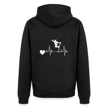 Skier Ski Skiing Ski Design Skiing Outfit - Unisex Premium Organic Zip Hoodie - black - Back - Nico (187cm)