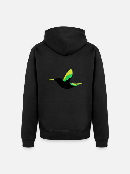 Hummingbird Bird - Unisex Premium Organic Zip Hoodie - black