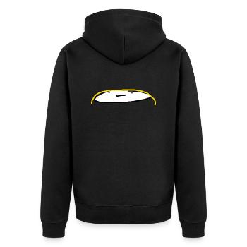 Gessika verwirrt 2 2023 - Unisex Premium Bio Zip Hoodie - Schwarz - Hinten - Nico (187cm)
